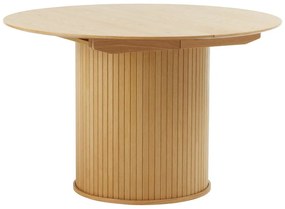 Masă de dining rotundă extensibilă cu aspect de lemn de stejar ø 120 cm Nola – Unique Furniture