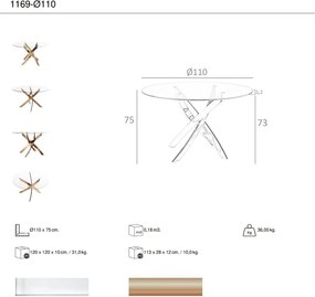 Masa rotunda design modern Veola auriu roze 110cm