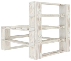 Set mobilier de gradina din paleti, 6 piese, alb, lemn Alb, 1
