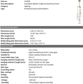 Lustra cu 3 brate design LUX Bellano S alama 114458 HZ