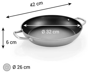 Tescoma Tigaie GrandCHEF+ diametru 32 cm, 2 mânere, diam. 32 cm