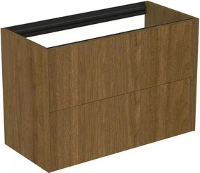 Dulap baza suspendat Ideal Standard Atelier Conca 2 sertare 80 cm finisaj nuc inchis