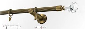 Galerie simpla picior universal striat CRISTAL 19 mm - aur antic (Alege marime: 180 cm)