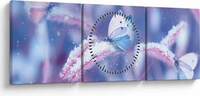 Tablou - Fluturi iarna (cu ceas) (90x30 cm)