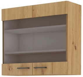 Dulap superior de bucătărie Miraluna (Stejar artisan) (cu sticlă). 1062369