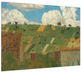 Tablou pe sticlă - Edouard Vuillard, Landscape of the Ile de France, reproducere (70x50 cm)