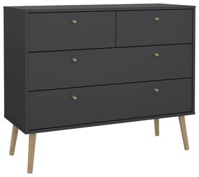 Comodă gri antracit joasă 99x82 cm Bodo – Tvilum
