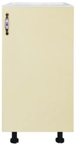 Corp inferior cu 1 usa Zebra, Alb/MDF Vanilie, fara blat, 40 x 82 x 50 cm