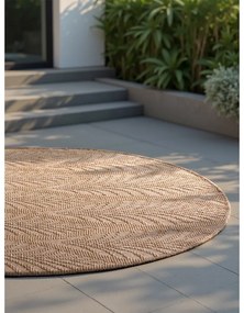 Covor pentru exterior și interior bej/fildeș rotund ø 160 cm Duet Liora – NORTHRUGS