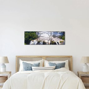 Tablou cu cascadele Iguass (cu ceas) (90x30 cm)
