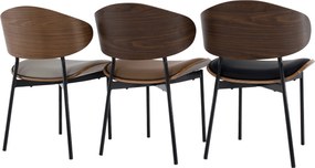 Scaun de sufragerie, bej/nuc/negru, MARSIA