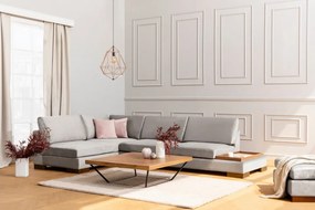 Coltar Tulip Corner Left With Pouf, Gri Deschis
