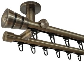 Galerie dubla PRINDERE TAVAN suport universal TEAVA PROFIL -CORSO /19 - AUR ANTIC (Alege marime: 400 cm)