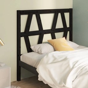 vidaXL Tăblie de pat, negru, 81x4x100 cm, lemn masiv de pin