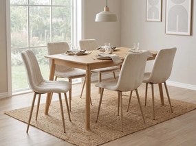 Scaun din catifea bej LAVA CAMEL BEIGE
