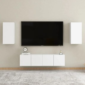 Set dulapuri TV, 4 piese, alb, PAL Alb, 60 x 30 x 30 cm (2 pcs), 1