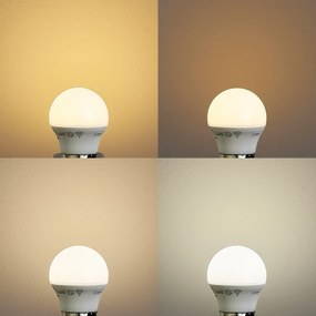 Set de 5 becuri LED inteligente E27, reglabile, P45 Opal 4,9W 470 lm 2200-4000K