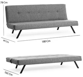 Canapea LOKO, 2 locuri, gri deschis