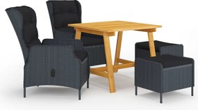 vidaXL Set mobilier de grădină, 5 piese, gri închis