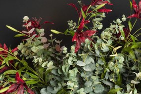 Aranjament floral mare decor festiv design LUX VASE SHELL WITH EUCALYPTUS, H-130cm