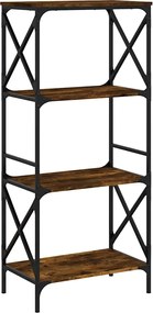 vidaXL Bibliotecă 4 niveluri stejar afumat 59x35x132 cm lemn prelucrat