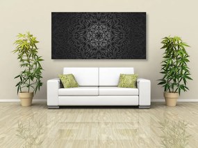 Tablou Mantala ornamentală în design alb-negru