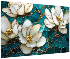 Tablou - Vitraliu cu magnolie (90x60 cm)