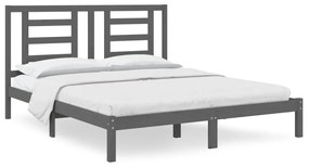 3104360 vidaXL Cadru de pat, gri, 160x200 cm, lemn masiv de pin