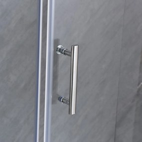 Cabină de duș asimetrică Leziter GALS80100 Galatro cu ușă batantă, 80x100x195 cm