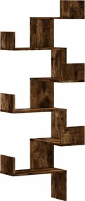 vidaXL Raft colțar perete stejar fumuriu 45x45x147 cm lemn prelucrat