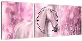 Tablou - Cal pictat (cu ceas) (90x30 cm)