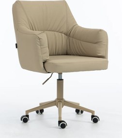 HR840K Scaun Crem Piele Ecologica Premium Soft cu Bază Crem