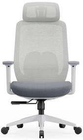 VELA-HW Scaun ergonomic, sezut translatabil, cotiere 3D, tetiera 2D, Mesh/textil, Gri
