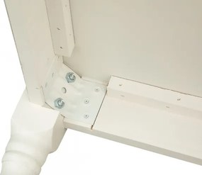 Masa fixa, L 70 70 H78 cm, culoare alb antic, Lemn Masiv