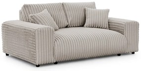 Canapea gri deschis cu tapițerie din catifea reiată 178 cm Justin – Ropez