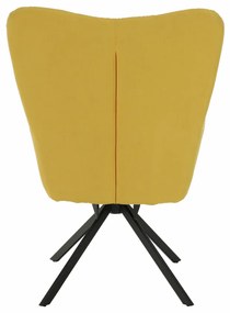 Fotoliu de design rotativ, galben/negru, KOMODO
