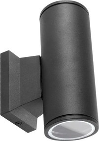 Aigostar - Aplică de perete pentru exterior 2xGU10/35W/230V neagră IP65 rotundă