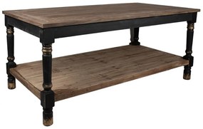 Masă de prezentare shabby chic, cu finisaj negru antichizat, Clarisse, 200x100x85 cm