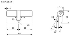 Cilindru Richter ES.30/35.MS 30+35 mm, 6 chei