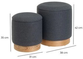 Pufuri gri-închis 2 buc. – Casa Selección