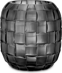 Vas decorativ design LUX realizat manual din sticla Varese S gri