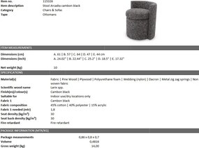 Fotoliu design LUX Arcadia, cambon negru 115326 HZ