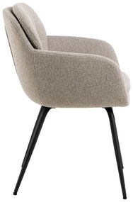 Scaun de sufragerie bej cu cotiere tapițat Dora – Actona