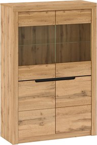 Vitrina TORONTA C, stejar wotan, DTD laminat, 103x40x151 cm