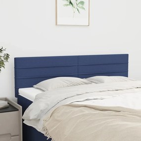 346150 vidaXL Tăblii de pat, 2 buc., albastru, 72x5x78/88 cm, textil