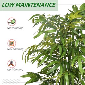 HOMCOM Plantă Artificială de Bambus, 180 cm, Realistă, cu Ghiveci Decorativ pentru Living și Dormitor, Verde | Aosom Romania