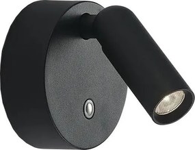 Ideal Lux - BEAN aplică de perete tip spot LED reîncărcabilă, dimabilă, 3W/5V, CRI 95, neagră