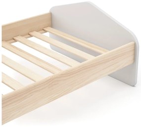 Pat pentru copii alb/în culoare naturală cu aspect de lemn de pin 90x190 cm Estefania – Marckeric