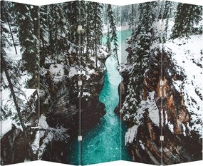 Paravan - Râul de munte iarna (210x170 cm)