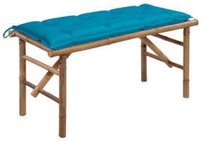vidaXL Bancă de grădină pliabilă cu pernă, 118 cm, bambus